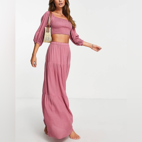 Set Midi Skirt + Crop Top with balloon sleeves - Picture 3 of 3